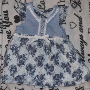 Navy Blue and white Flower Dress